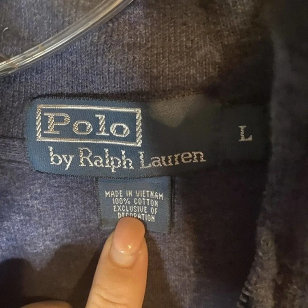 Polo‎ Ralph Lauren Sweater Mens Medium 1/4 Zip Long Sleeve Knit Pony Casual Blue